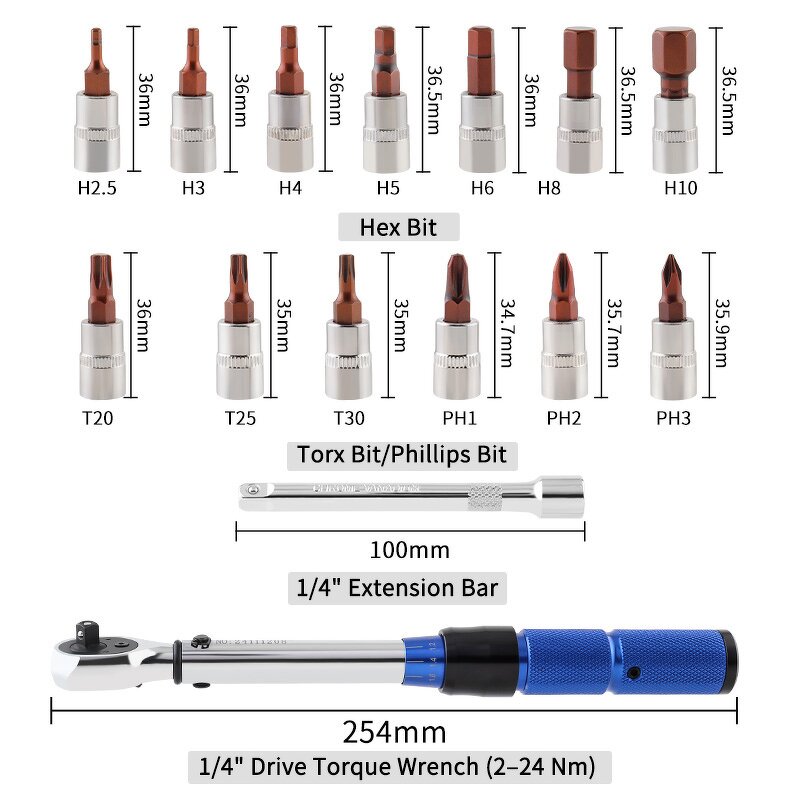 Torque Wrench Factory - OEM 1/4" Drive Bike Tool Set