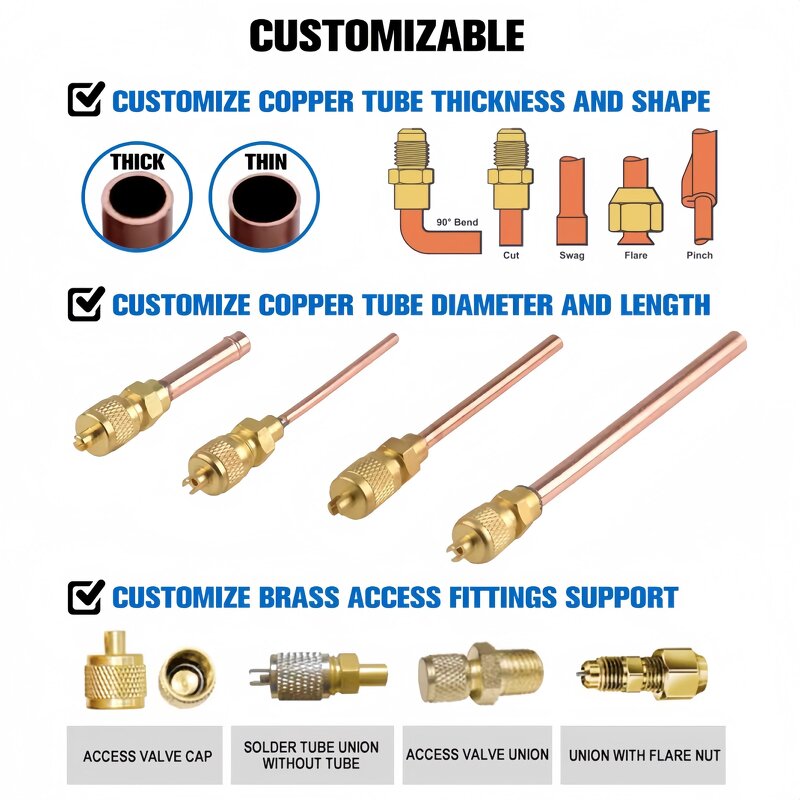 Charging Valve Factory - OEM/ODM Custom 1/4 Brass for Air Conditioning Refrigeration