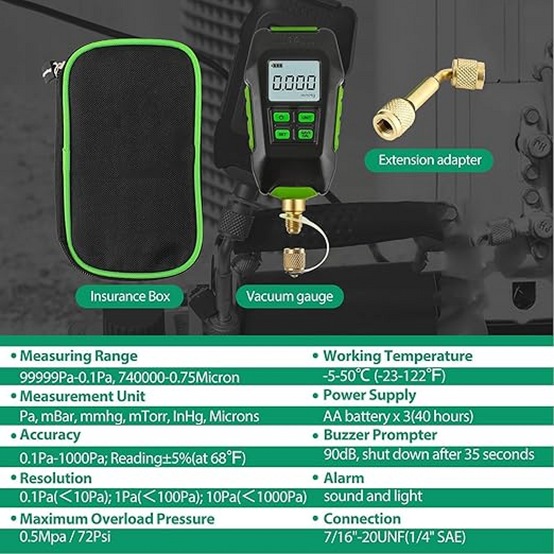 Digital Vacuum Gauge Factory - OEM/ODM Custom 7/16inch Backlit Micron Meter