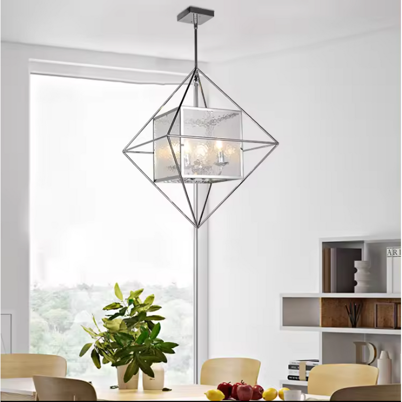 Glass Box Pendant Light Manufacturer - OEM Bedroom Iron Art Living Room Lighting