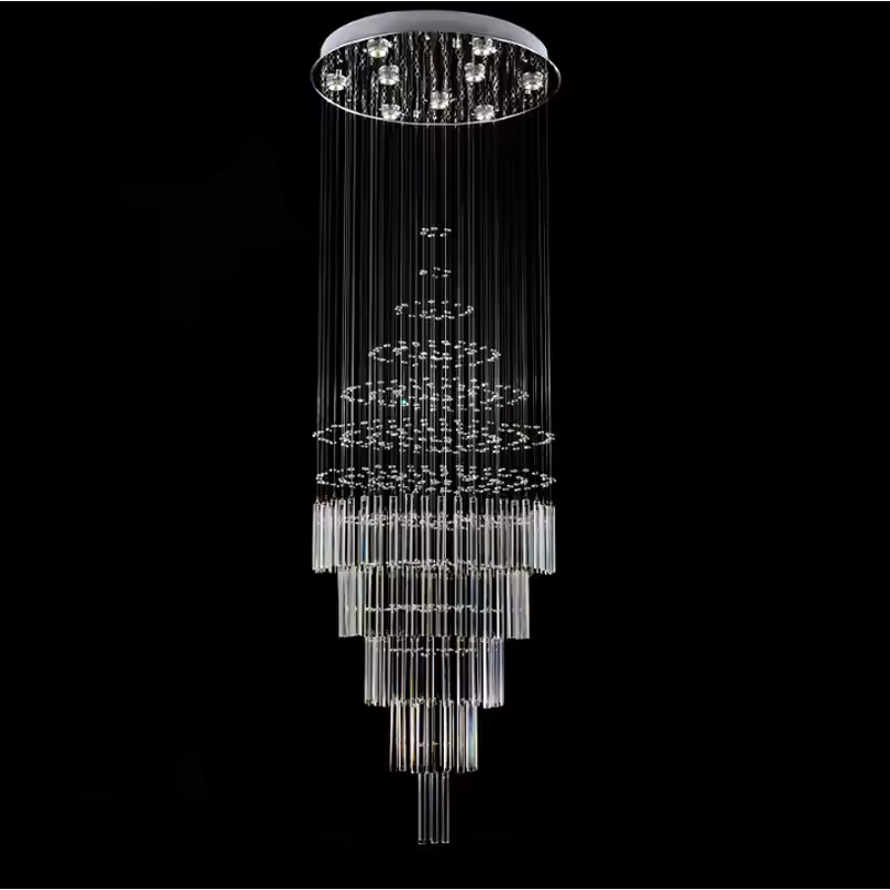 Crystal Chandelier Manufacturer - OEM Contemporary Long Drop Staircase Hotel