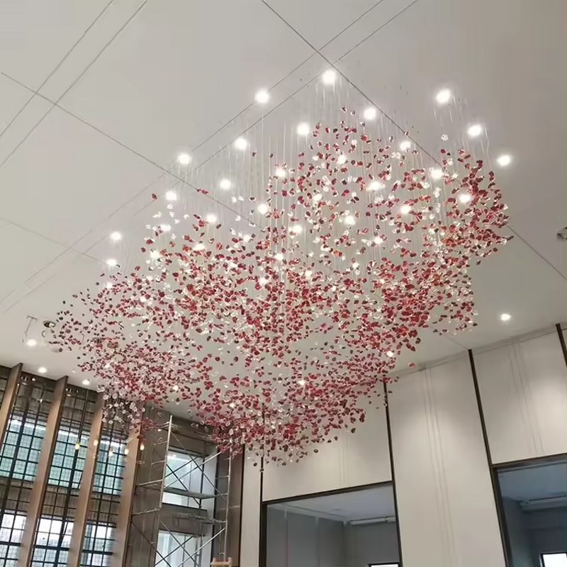 Crystal Chandelier Factory - OEM Custom Color Stones Drop Project Lighting