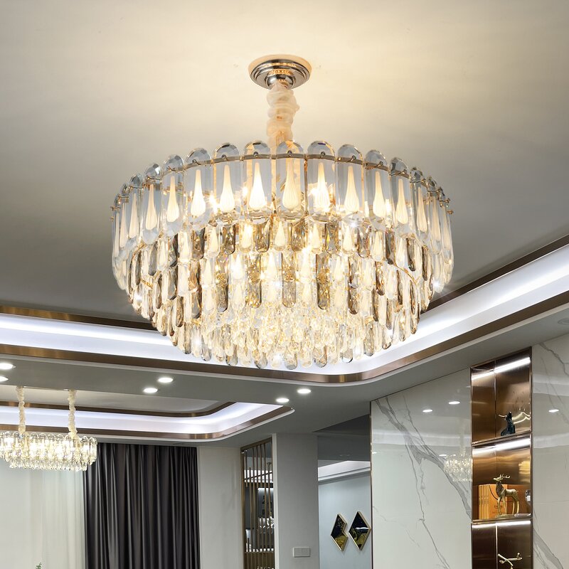 Crystal Chandelier Manufacturer - OEM Modern Rectangular Round K9 Crystal Parts