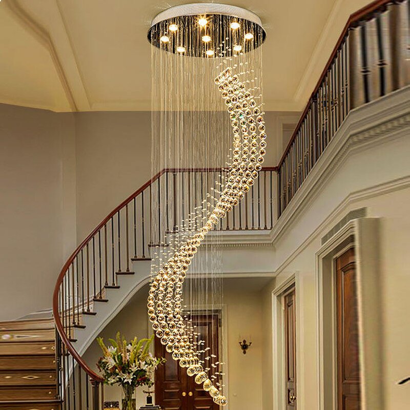 Crystal Pendant Light Manufacturer - OEM Vintage Staircase Big Ceiling Hotel Luxury