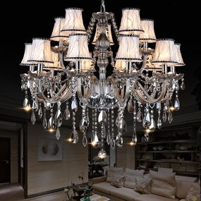 Silver Gray Pendant Light Manufacturer - OEM European Style 3 Layer Candle Chandelier