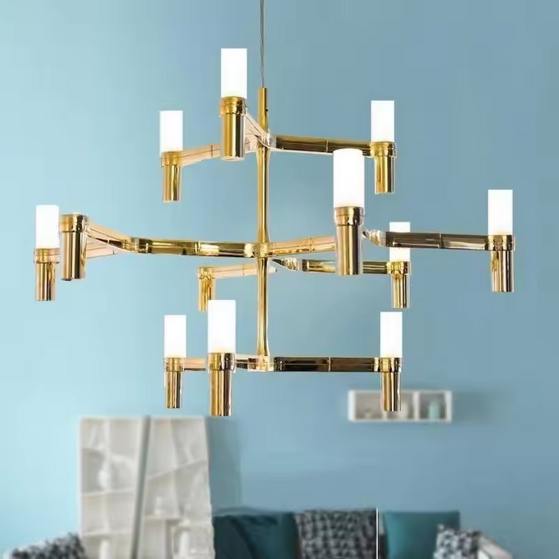 Metal Chandelier Manufacturer - OEM Creative Long Tube Black Modern Lighting