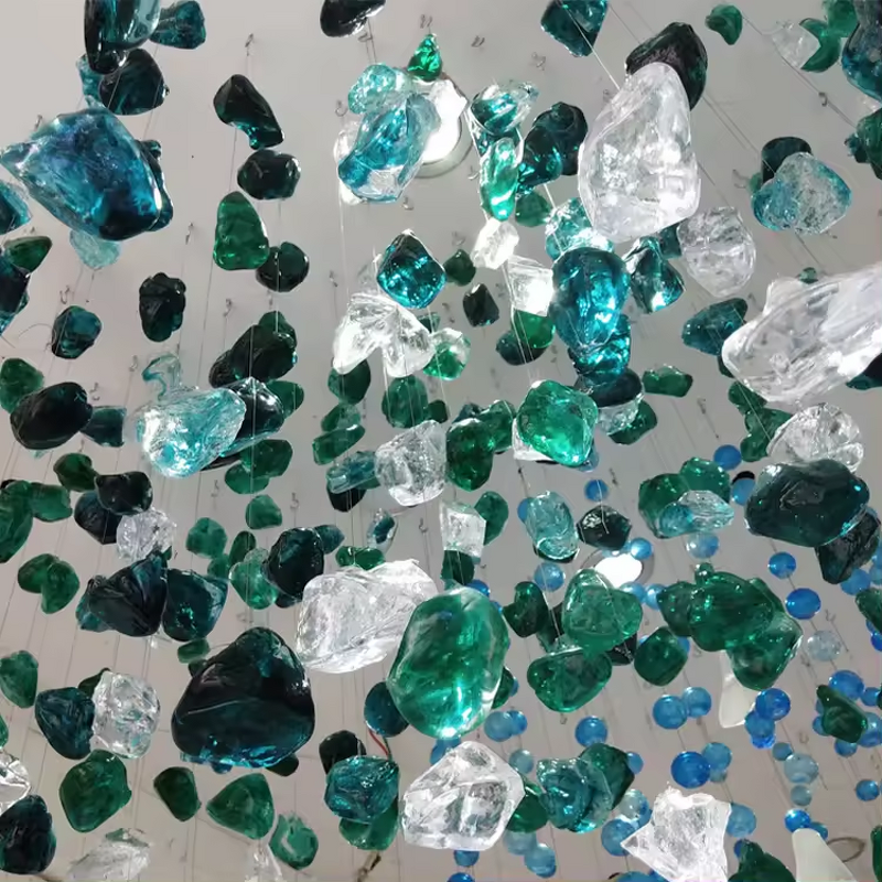 Crystal Chandelier Factory - OEM Custom Color Stones Drop Project Lighting