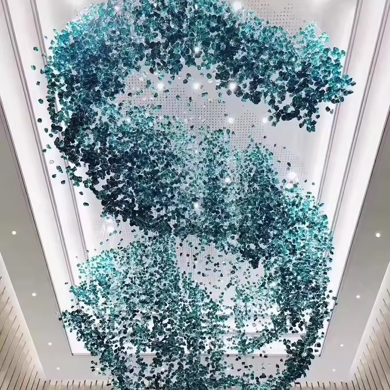 Crystal Chandelier Factory - OEM Custom Color Stones Drop Project Lighting