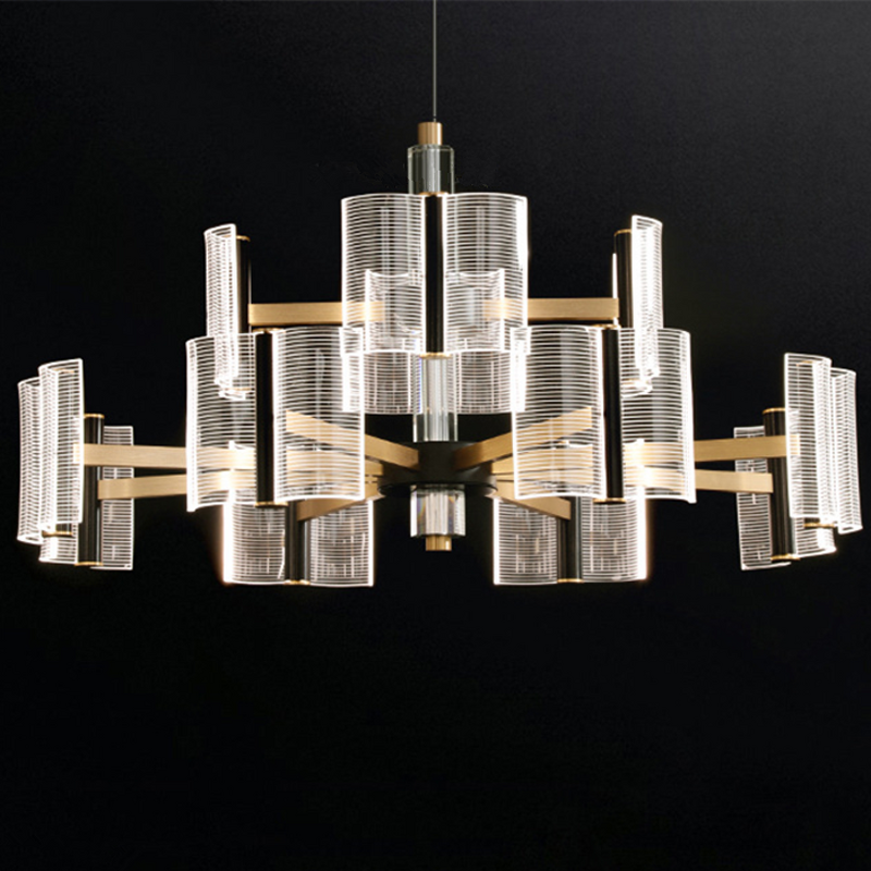 Acrylic Pendant Light Factory - OEM Modern Aluminum K9 Crystal Black Gold