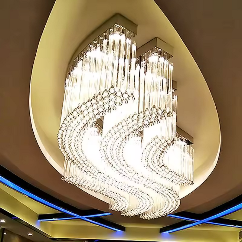 K9 Chandelier Manufacturer - OEM Engineering Hotel Crystal Raindrop Lighting