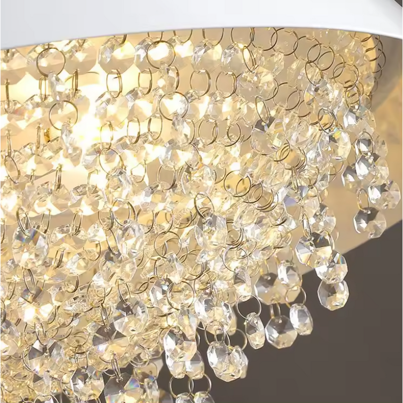 Crystal Raindrop Chandelier Factory - OEM Hotel Luxury Gold Round Modern Lighting