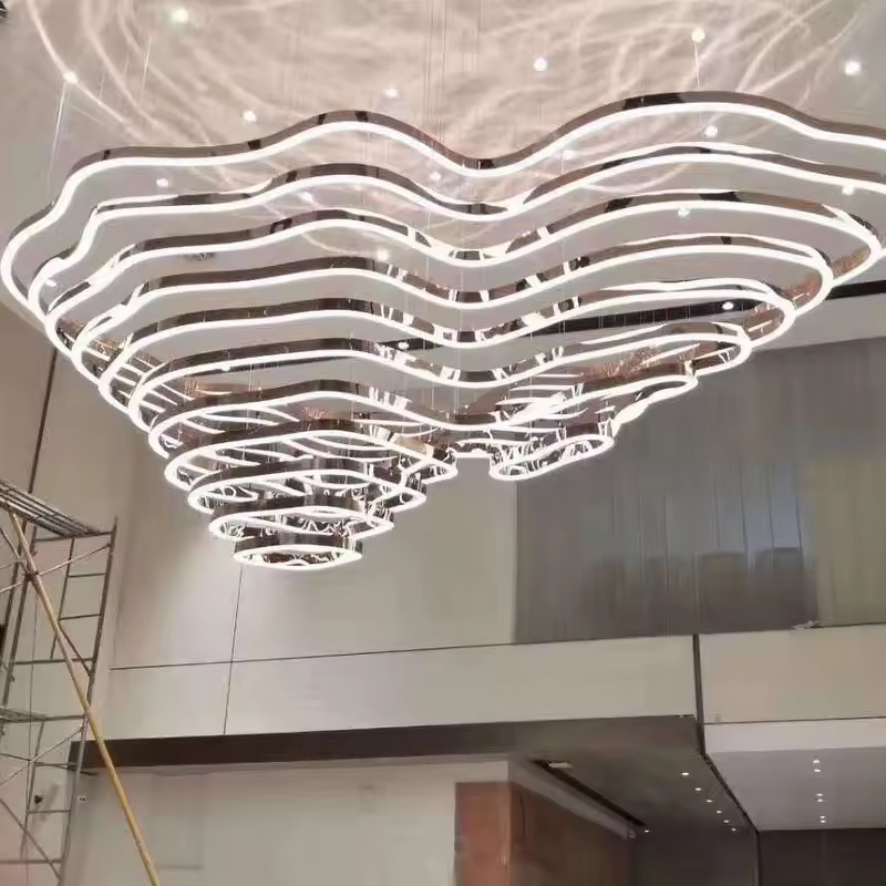 Multi-layer Chandelier Factory - OEM Custom Italian Design Wave Ceiling Light