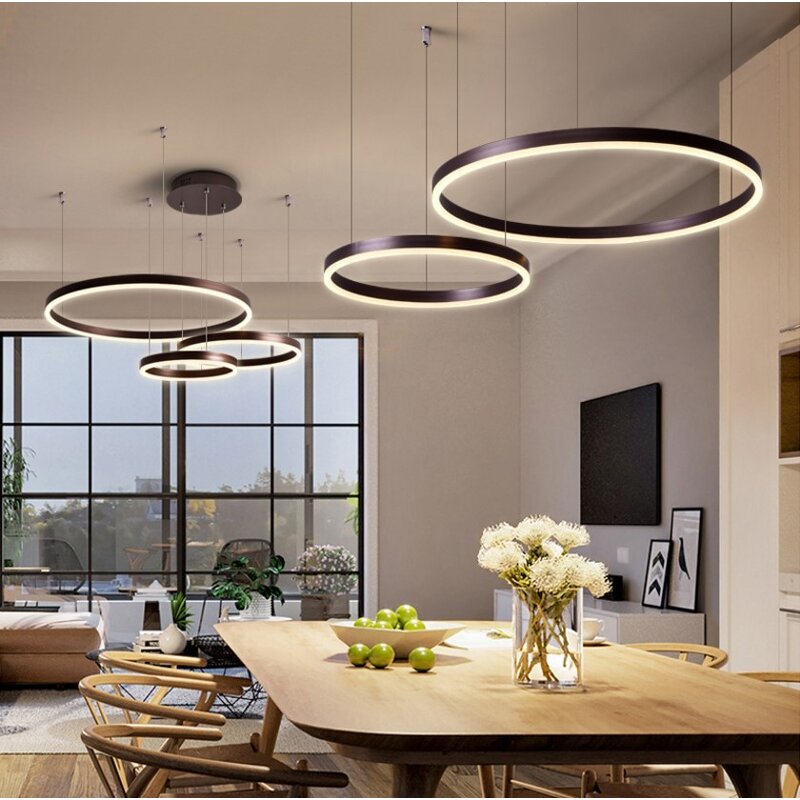 Ring Pendant Light Factory - OEM Gold Modern Linear Stainless Steel LED