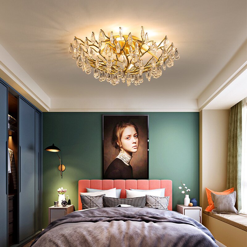 Gold Chandelier Manufacturer - OEM Vintage Hotel Brass Branches Crystal