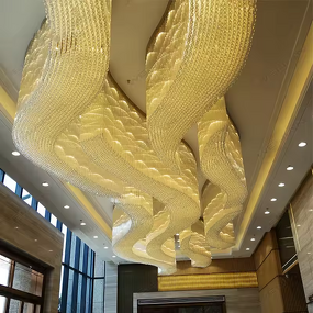 K9 Chandelier Manufacturer - OEM Engineering Hotel Crystal Raindrop Lighting