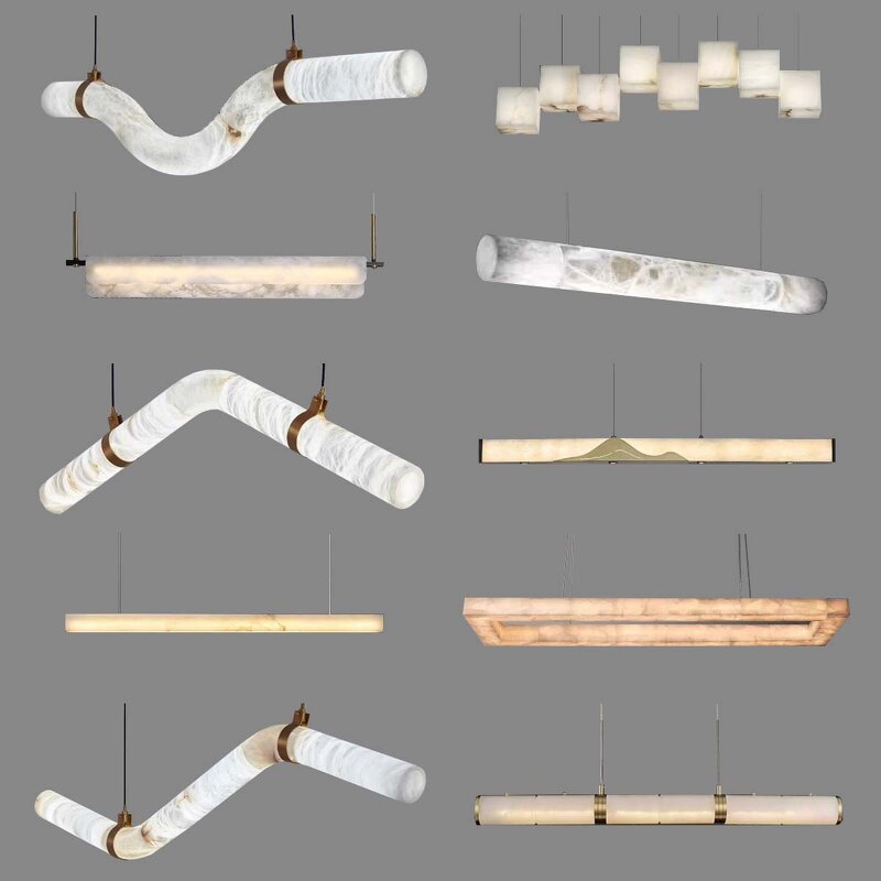 Alabaster Pendant Light Factory - OEM Spain White Marble Linear Chandelier