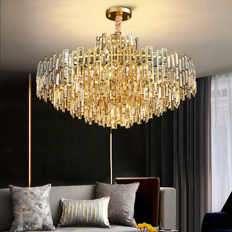 Gold Crystal Chandelier Factory - OEM Modern Bedroom Luxury Bulb Ceiling Light