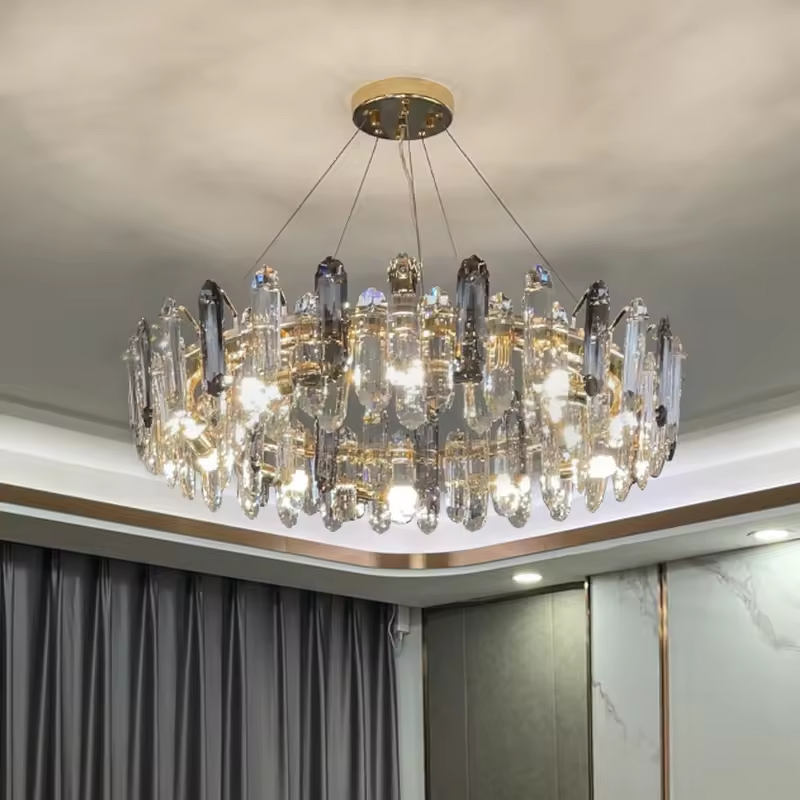 Grey Crystal Chandelier Factory - OEM Nordic New Design Luxury LED Living Room