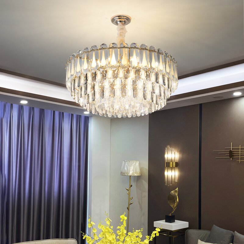 Crystal Chandelier Manufacturer - OEM Modern Rectangular Round K9 Crystal Parts