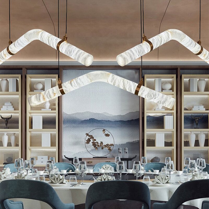 Marble Chandelier Manufacturer - OEM Minimalist Dining Room Linear Lighting