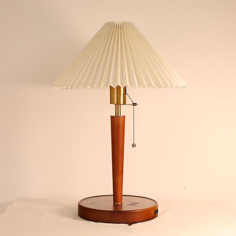 Wood Table Lamp Manufacturer - OEM American Retro Fabric Desk Wireless Charger