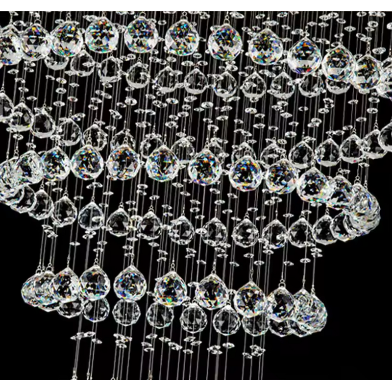K9 Crystal Chandelier Factory - OEM Luxury Stairs Modern Flush Mount Beads