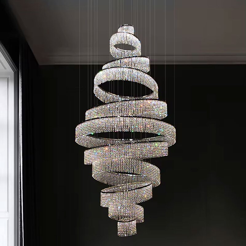 Crystal Chandelier Factory - OEM Modern Luxury Spiral Staircase Lighting