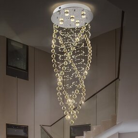 Crystal Ball Chandelier Manufacturer - OEM Hotel Mall Lobby Staircase Lighting