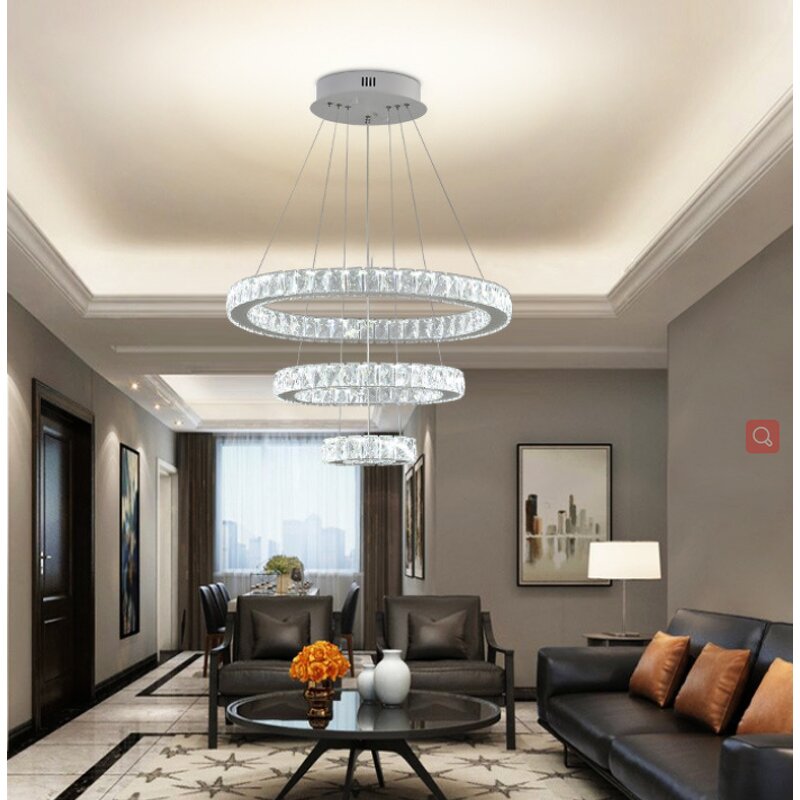 Adjustable Chandelier Manufacturer - OEM Height Adjustable Ring Crystal Linear