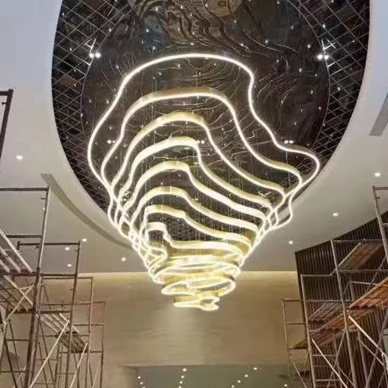 Multi-layer Chandelier Factory - OEM Custom Italian Design Wave Ceiling Light