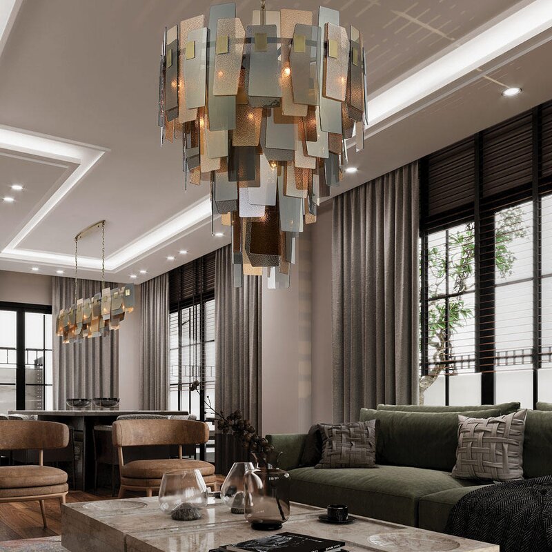 Glass Pendant Light Manufacturer - OEM Customized Luxury Villa Living Room