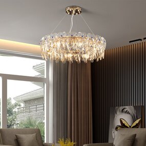 Crystal Flower Chandelier Manufacturer - OEM Modern Hotel Nordic Circle Design