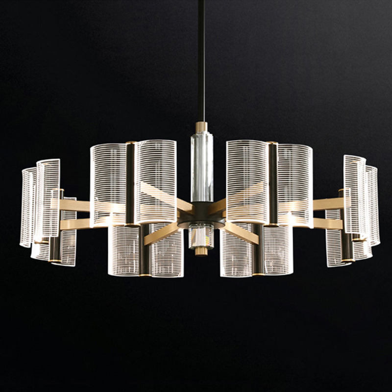 Acrylic Pendant Light Factory - OEM Modern Aluminum K9 Crystal Black Gold