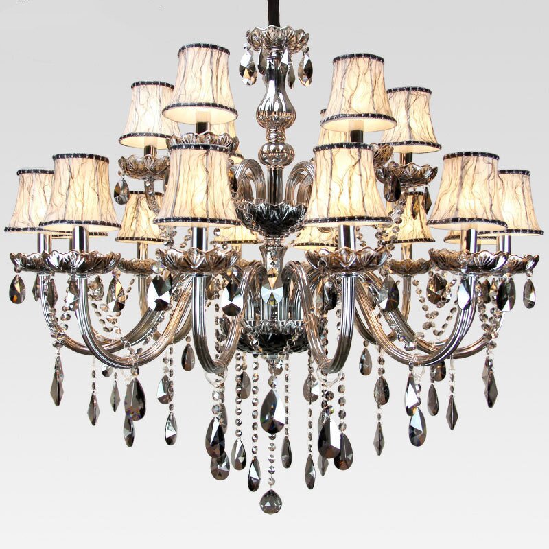 Silver Gray Pendant Light Manufacturer - OEM European Style 3 Layer Candle Chandelier