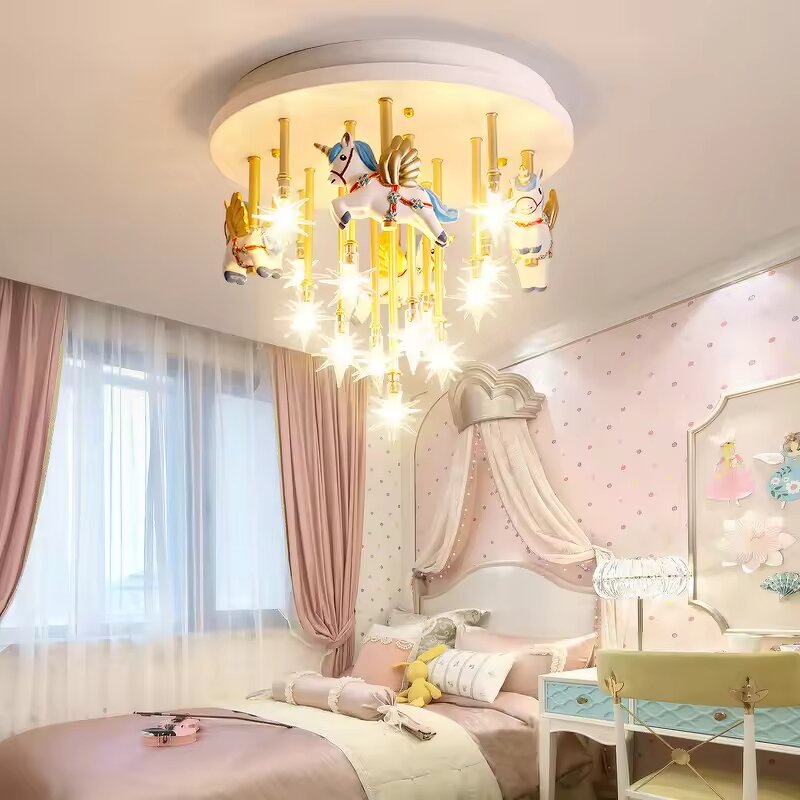 Carousel Chandelier Factory - OEM Modern Children's Room Princess Boy Girl