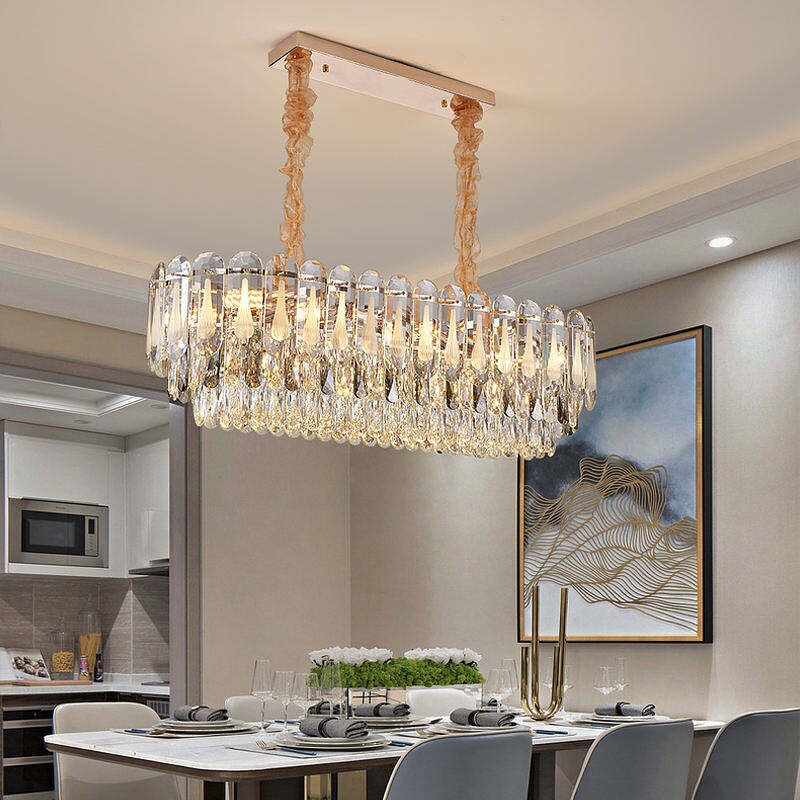 Crystal Chandelier Manufacturer - OEM Modern Rectangular Round K9 Crystal Parts