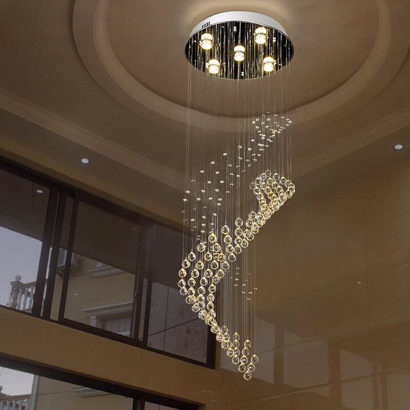 Crystal Ball Chandelier Manufacturer - OEM Hotel Mall Lobby Staircase Lighting