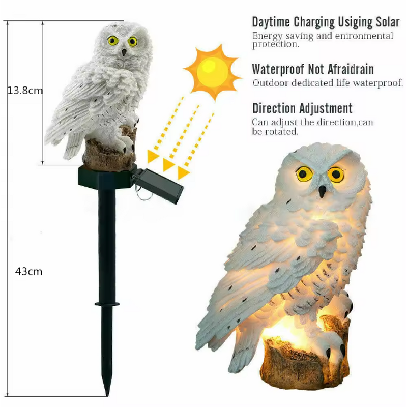 Solar Owl Light Manufacturer - OEM New Style Park Pathway Handicraft Garden
