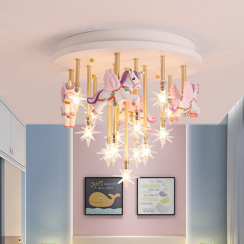 Carousel Chandelier Factory - OEM Modern Children's Room Princess Boy Girl