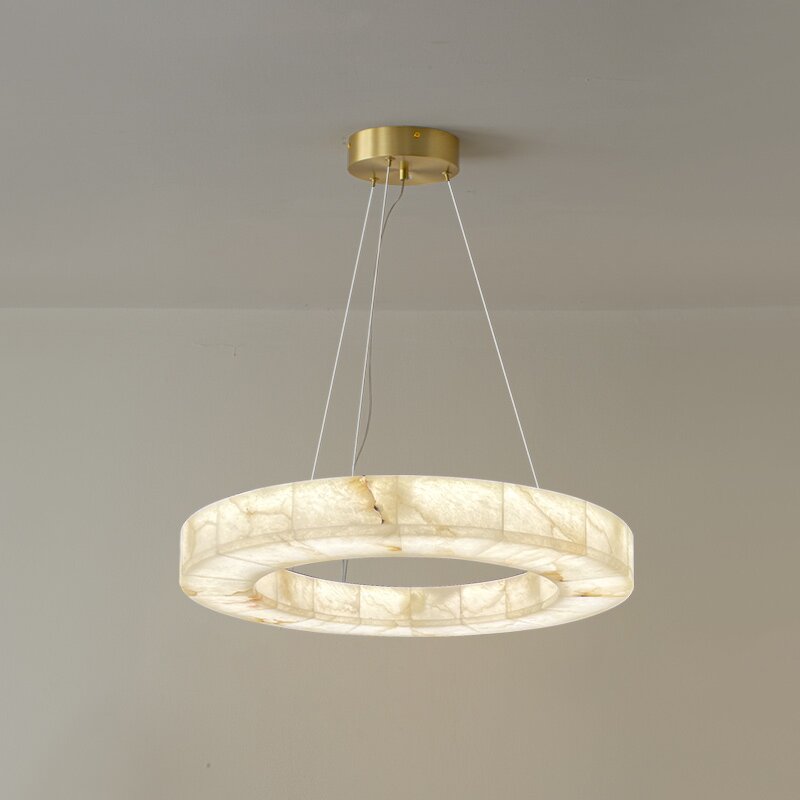Ring Ceiling Light Factory - OEM Villa Hotel Alabaster Circle Chandelier