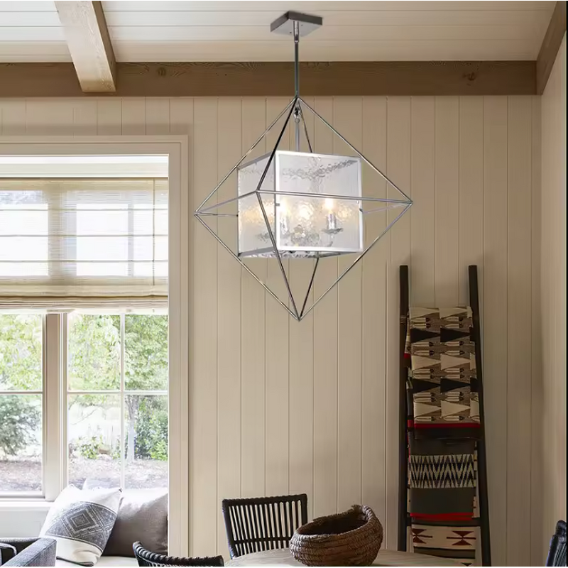 Glass Box Pendant Light Manufacturer - OEM Bedroom Iron Art Living Room Lighting