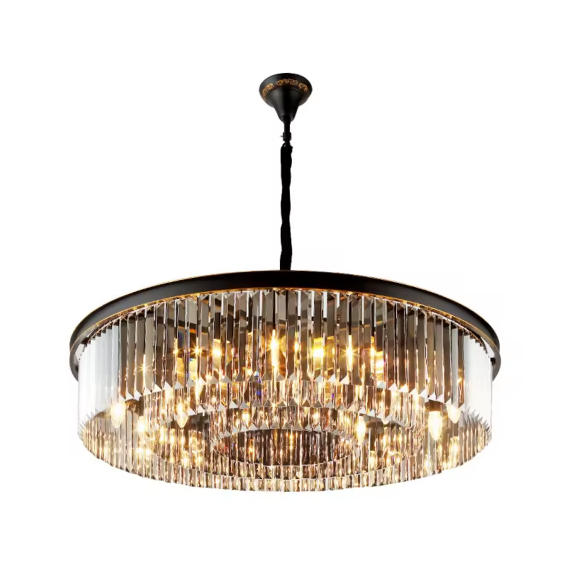 Black Crystal Chandelier Factory - OEM Modern Crystal Pendant Lights Luxury