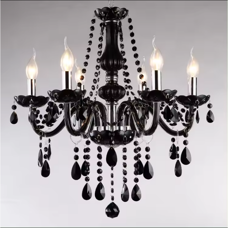 Black Smoke Chandelier Factory - OEM Hotel 4 Tier Glass Nordic Style Lighting