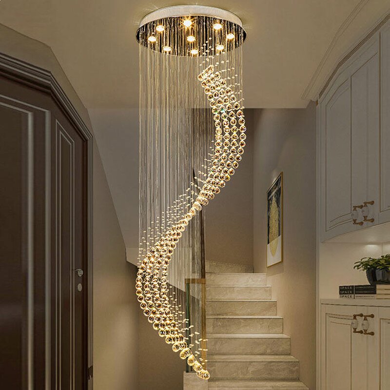 Crystal Pendant Light Manufacturer - OEM Vintage Staircase Big Ceiling Hotel Luxury