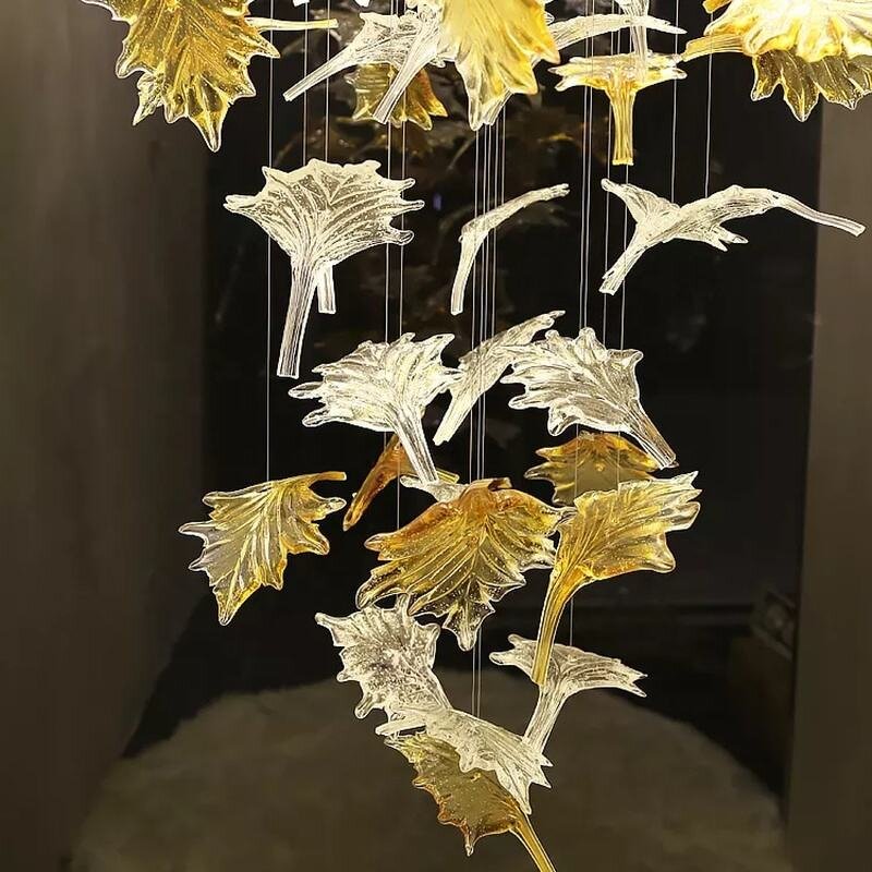 Glass Chandelier Factory - OEM Custom Maple Leaf Art Murano Lighting