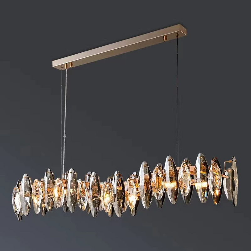 Smoke Gray Chandelier Manufacturer - OEM Circle Design Stainless Steel Crystal