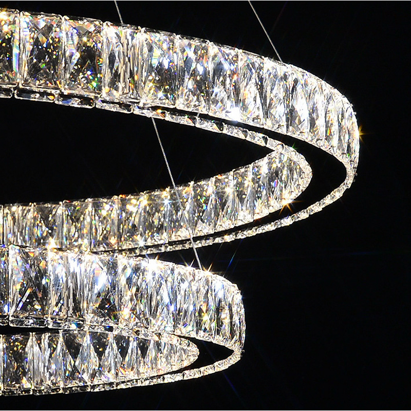 Gold Ring Chandelier Factory - OEM American 60cm Stainless Steel Crystal