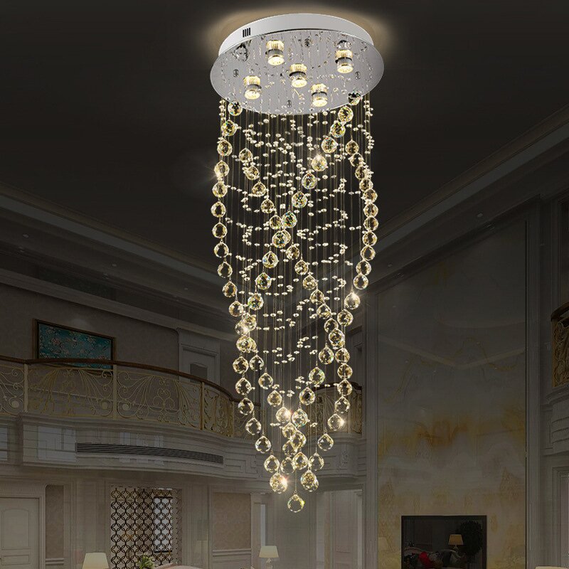 Crystal Ball Chandelier Manufacturer - OEM Hotel Mall Lobby Staircase Lighting