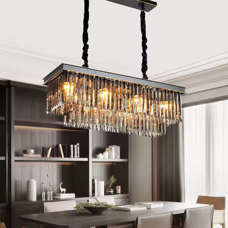 Black Crystal Chandelier Factory - OEM Modern Crystal Pendant Lights Luxury