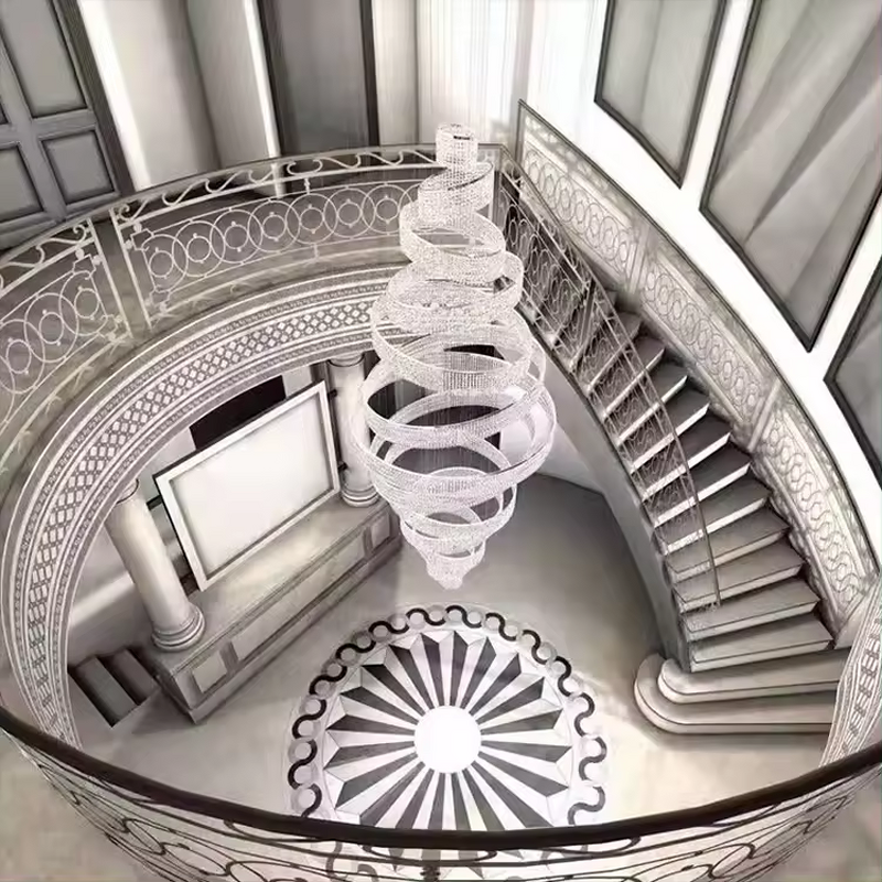 Crystal Chandelier Factory - OEM Modern Luxury Spiral Staircase Lighting